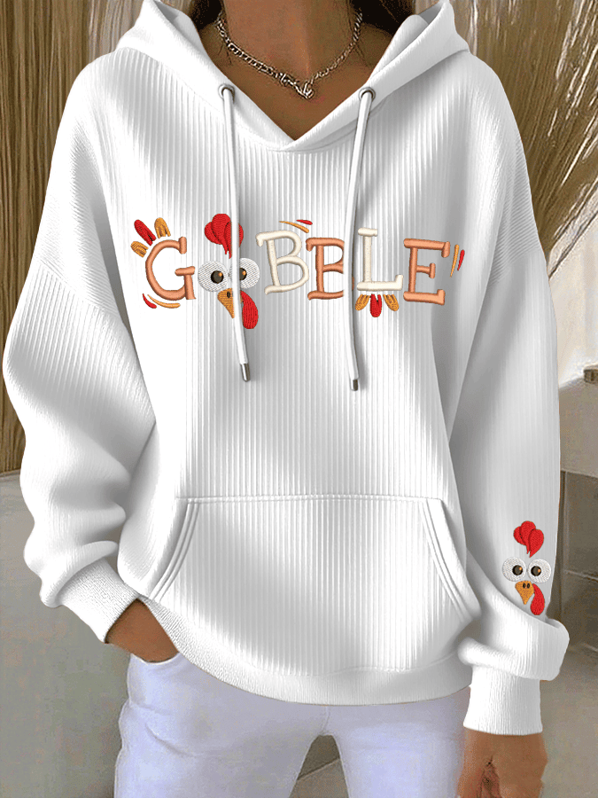 Gobble Turkey Thanksgiving Hoodie Funny Turkey Clothing Cute Thanksgiving Gifts