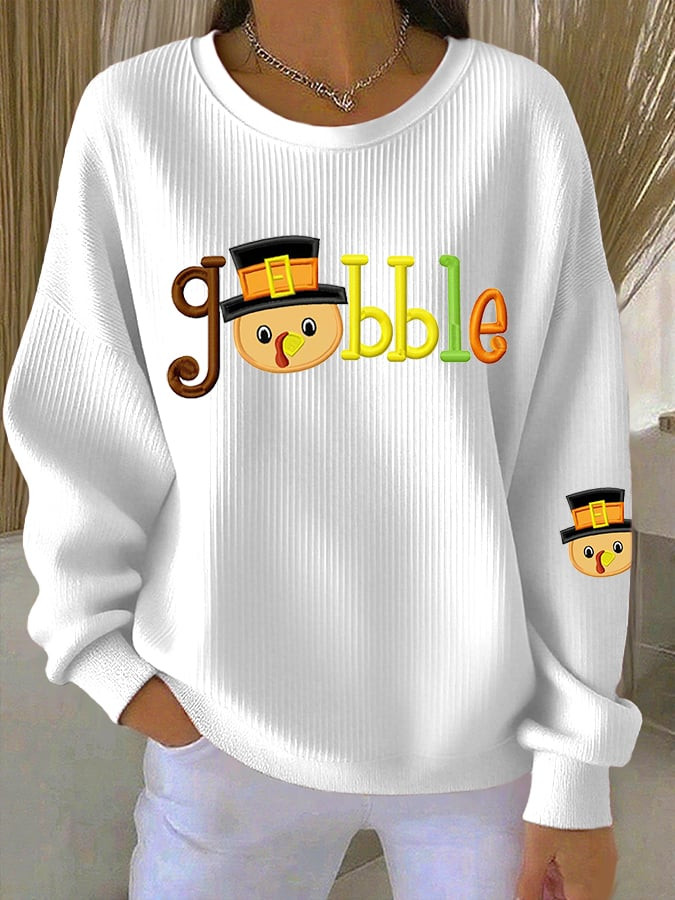 Gobble Turkey Thanksgiving Sweatshirt Funny Turkey Merch Cool Thanksgiving Gifts