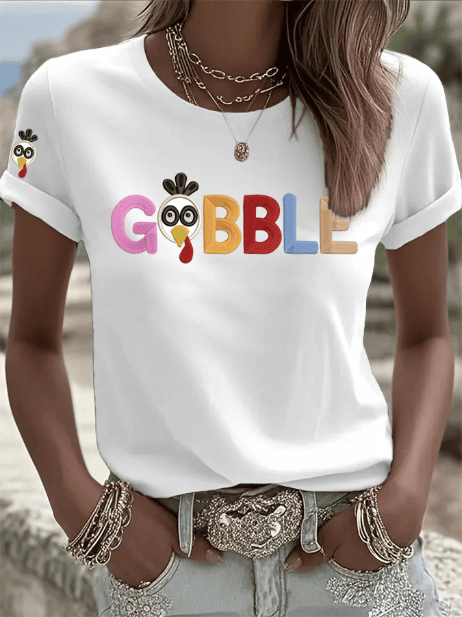 Gobble Turkey Thanksgiving T-Shirt Funny Turkey Apparel Great Thanksgiving Gifts