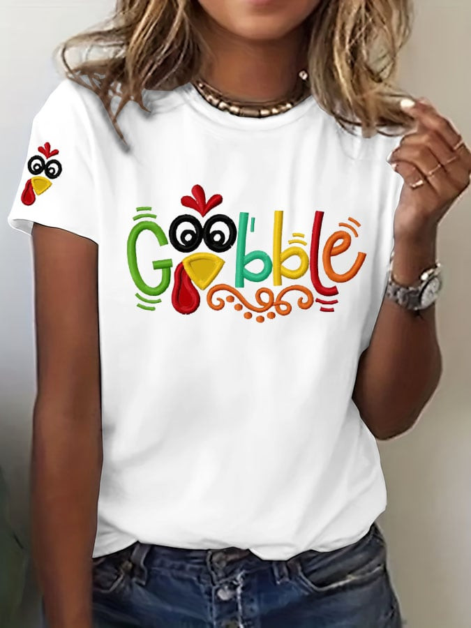 Gobble Turkey Thanksgiving T-Shirt Funny Turkey Apparel Unique Thanksgiving Gifts