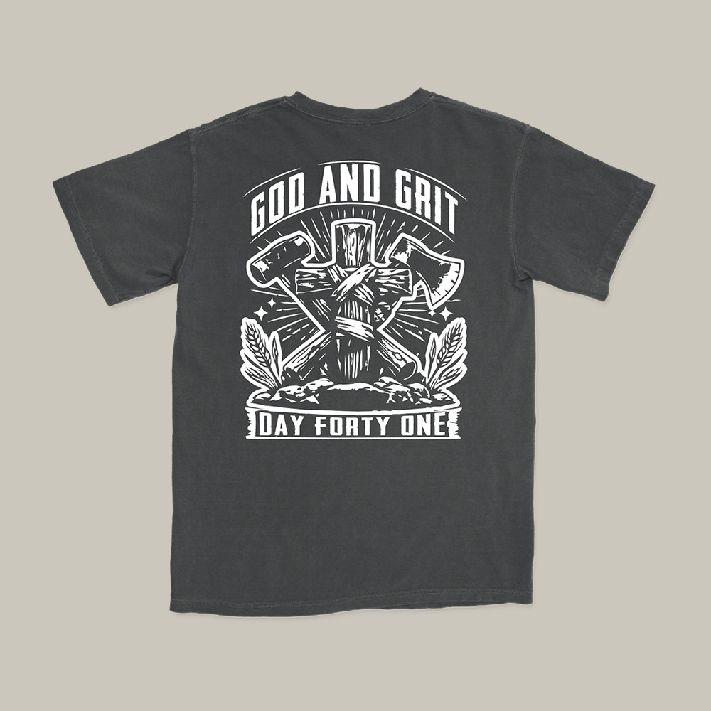 God and Grit Day Forty One T-Shirt Christian Clothes Faith Gift For Him