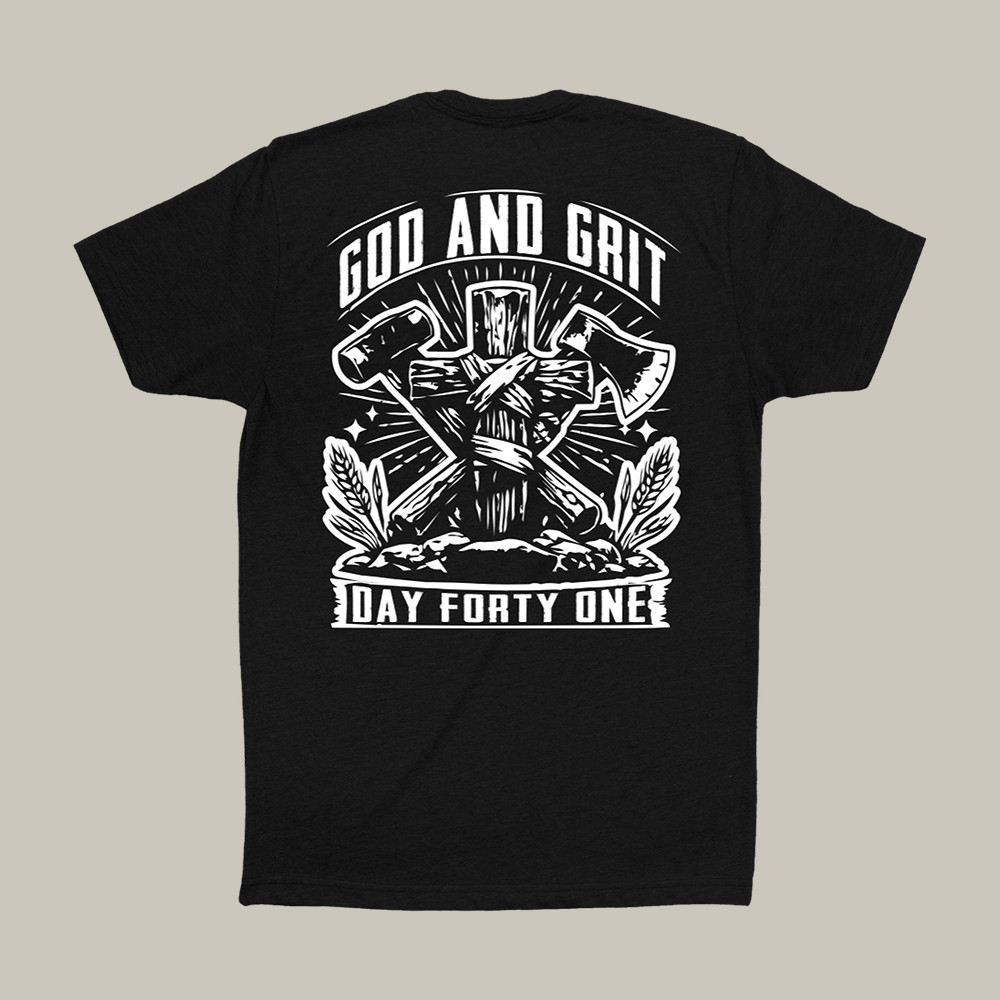God And Grit Day Forty One T-Shirt Faith Cross Graphic Tee Day Forty One Gift For Christians