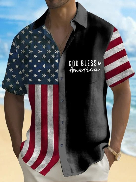God Bless America Hawaiian Button Shirt 250 Years Of America Clothing Gifts For Brothers
