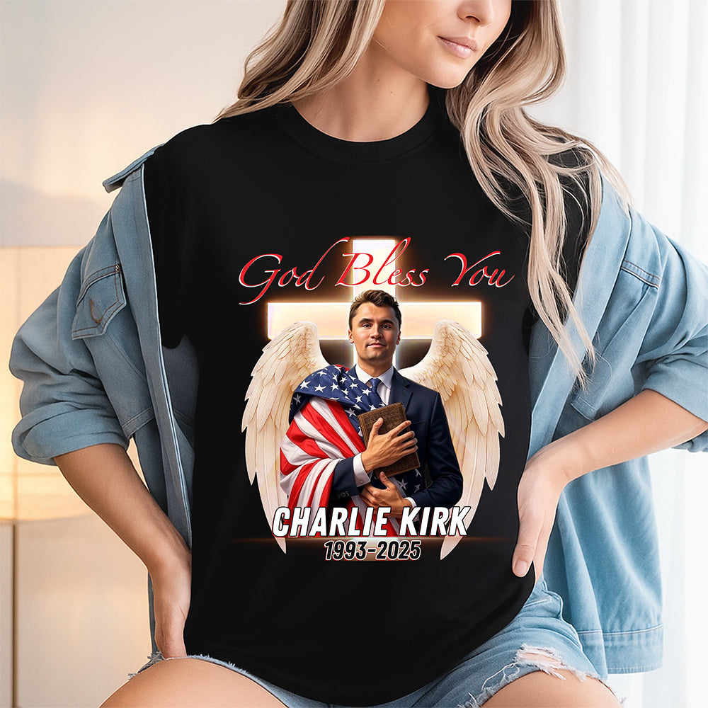 God Bless Charlie Kirk A True Patriot Dark Shirt Gift for Free Speech Supporters