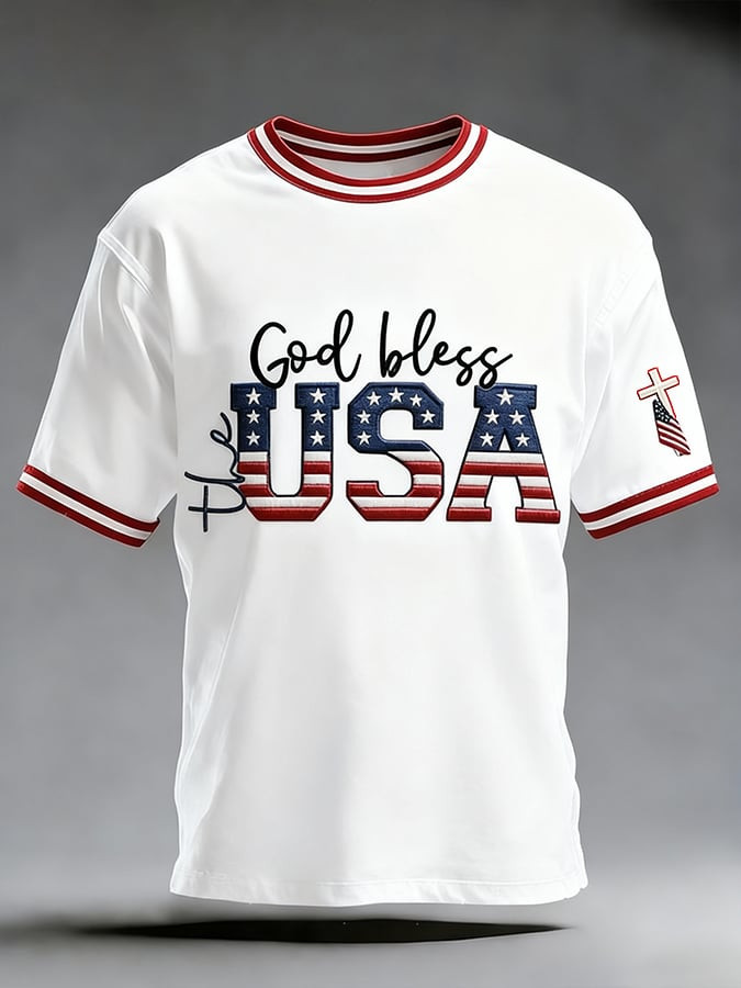 God Bless The USA Shirt Faith Cross American Flag American Patriot Clothing Christian Gifts