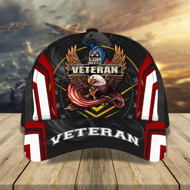 God Bless Veteran Classic Cap Perfect Gift For Friends and Husband and Dad on Veterans Day