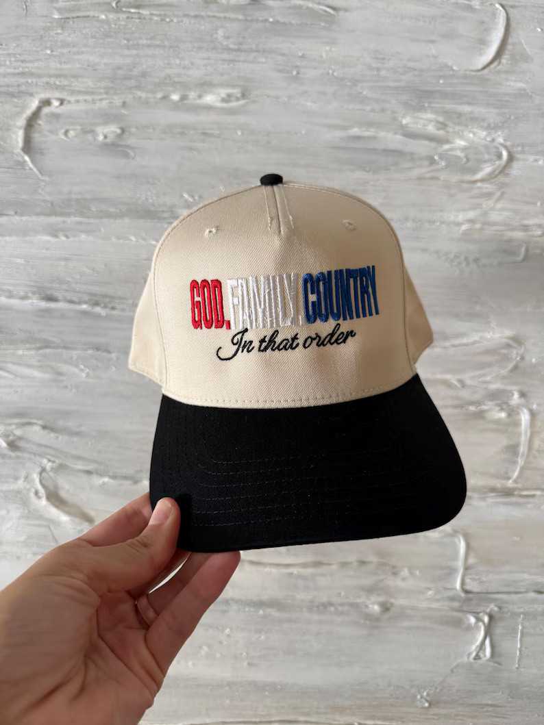 God Family Country Hat Embroidered Patriotic Cap Gifts For Father