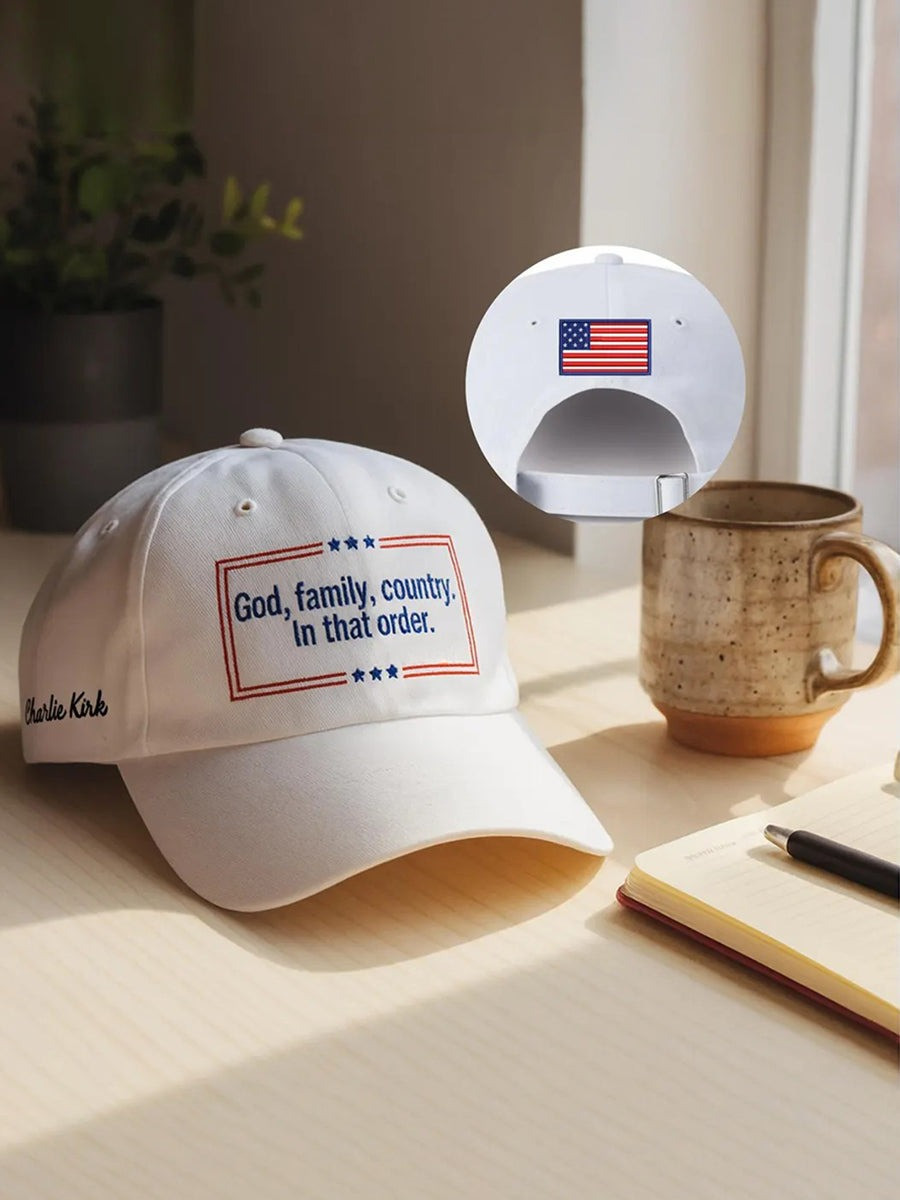 God Family Country In That Order Print Hat Best Gift For America Lovers and Supporters
