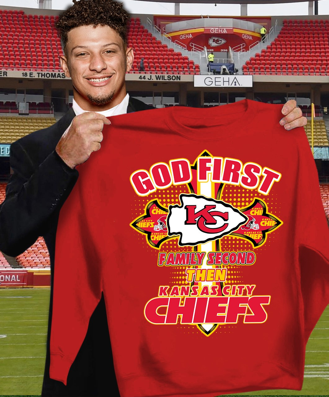 God First Family Second The Kansas City Chiefs Sweatshirt Football Gifts For Men