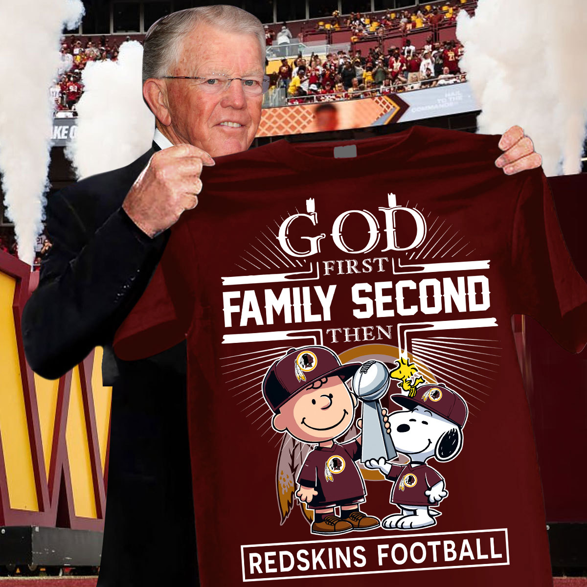 God First Family Second The Redskins Football T-Shirt Football Fan Gift Ideas