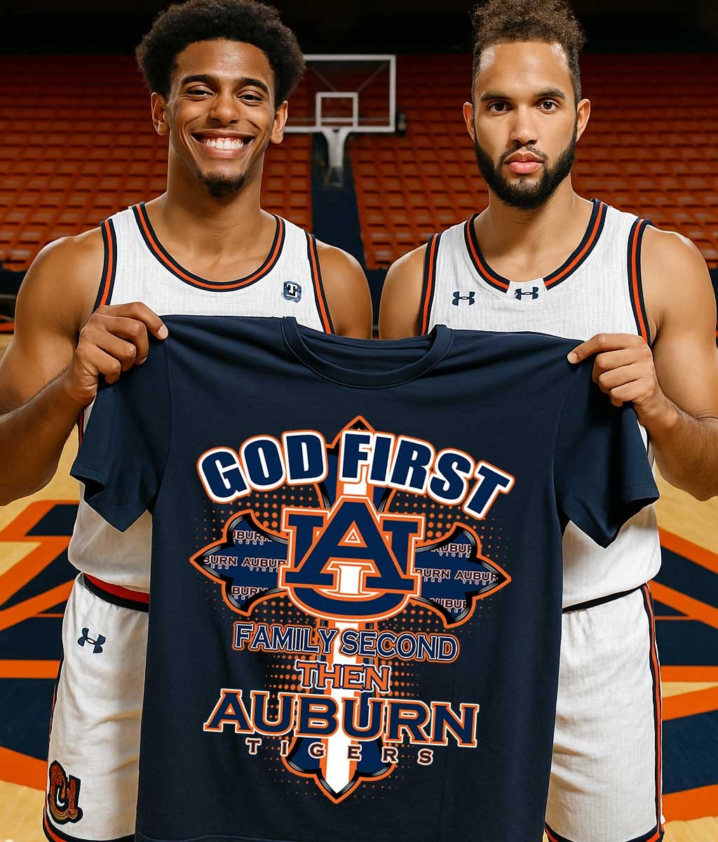 God First Family Second Then Auburn Tigers T-Shirt Best Gifts For Fans Father's Day Ideas