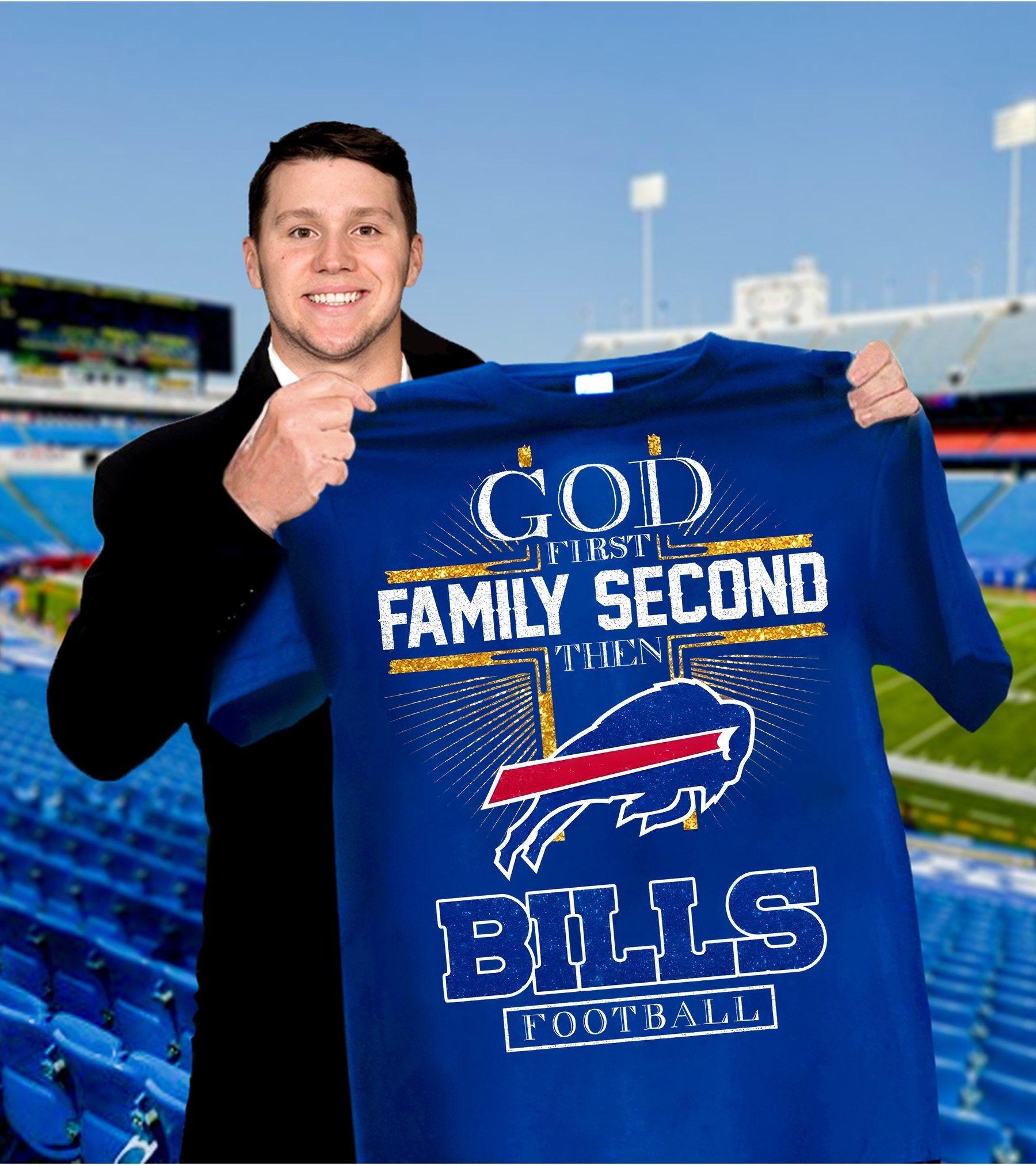 God First Family Second Then Bills Football Shirt Best Gifts For Buffalo Bills Fans