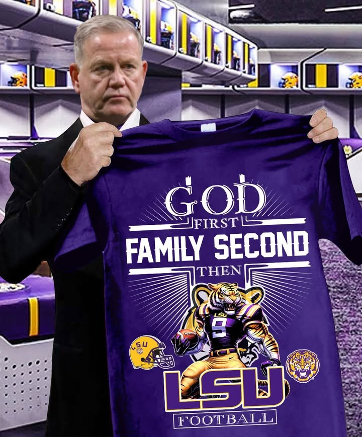 God First Family Second Then LSU Tigers Football T-Shirt Faith Fan Merch Gifts