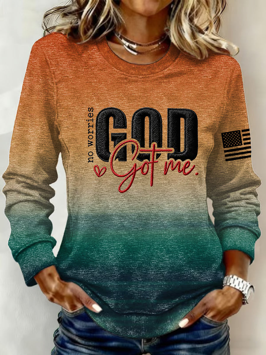 God Got Me Cross Sweatshirt Christian Faith Pullover Religious Gift For Her