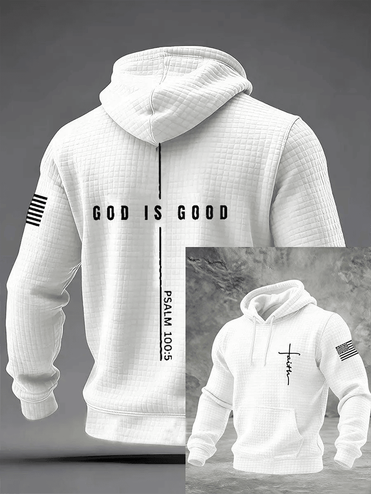 God Is Good Checkered Cotton Hoodie Apparel Unique Christian Gifts For Teens