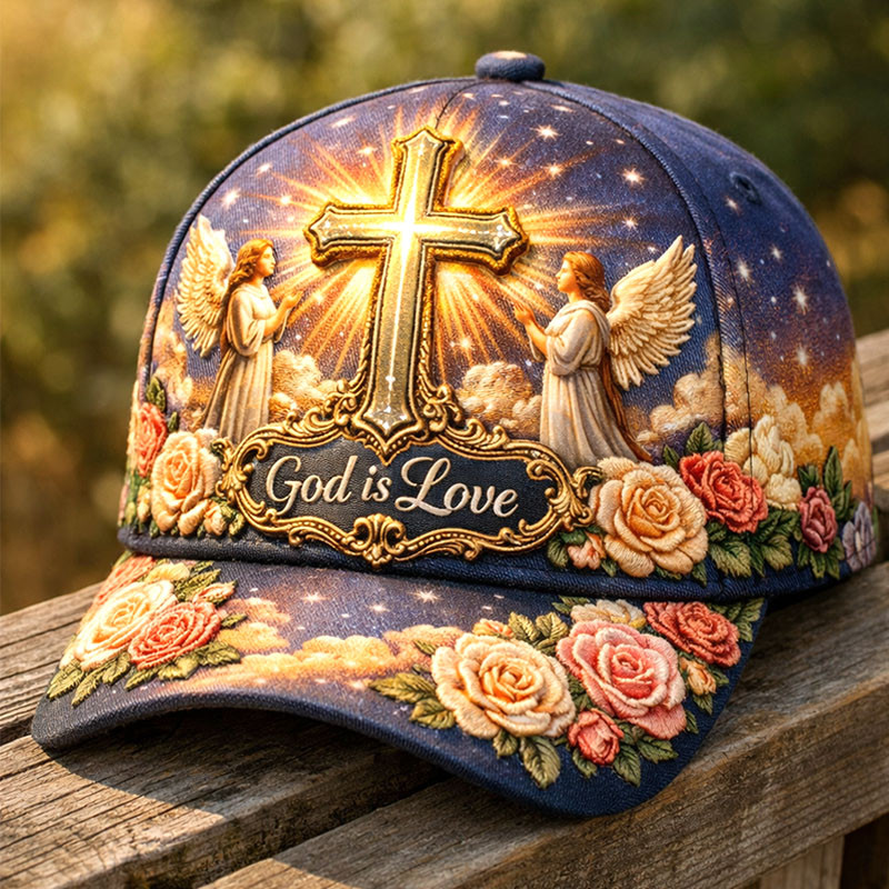God Is Love Faith Cross Floral Hat Faith In Jesus Baseball Cap Good Gifts For Christians