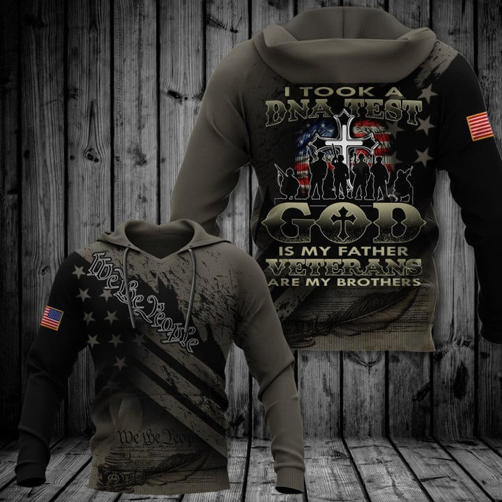 God Is My Father Veterans Are My Brothers Hoodie We The People Gifts For Veteran Dad