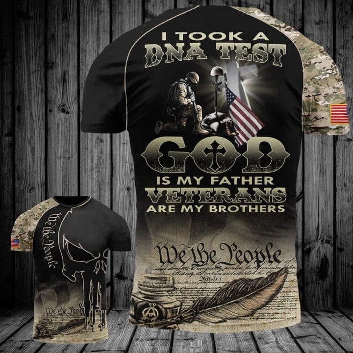 God Is My Father Veterans Are My Brothers T-Shirt We The People Military Shirts Gifts For Papa