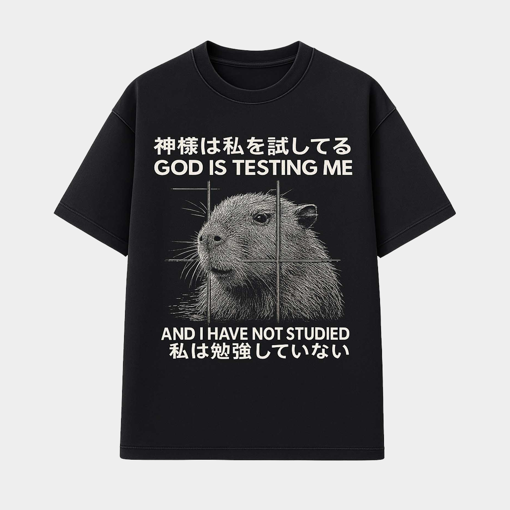 God Is Testing Me And I Have Not Studied Capybara T-Shirt Gifts For Best Friends God Is Testing Me And I Have Not Studied Capybara T-Shirt Gifts For Best Friends