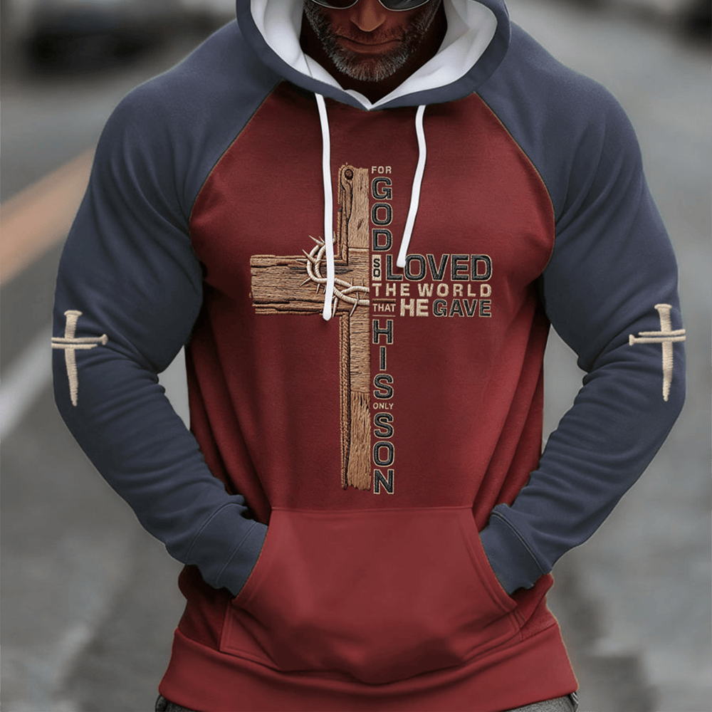 God Loved The World He Gave His Son Faith Hoodie Bible Verse Faith Based Apparel Christian Gift