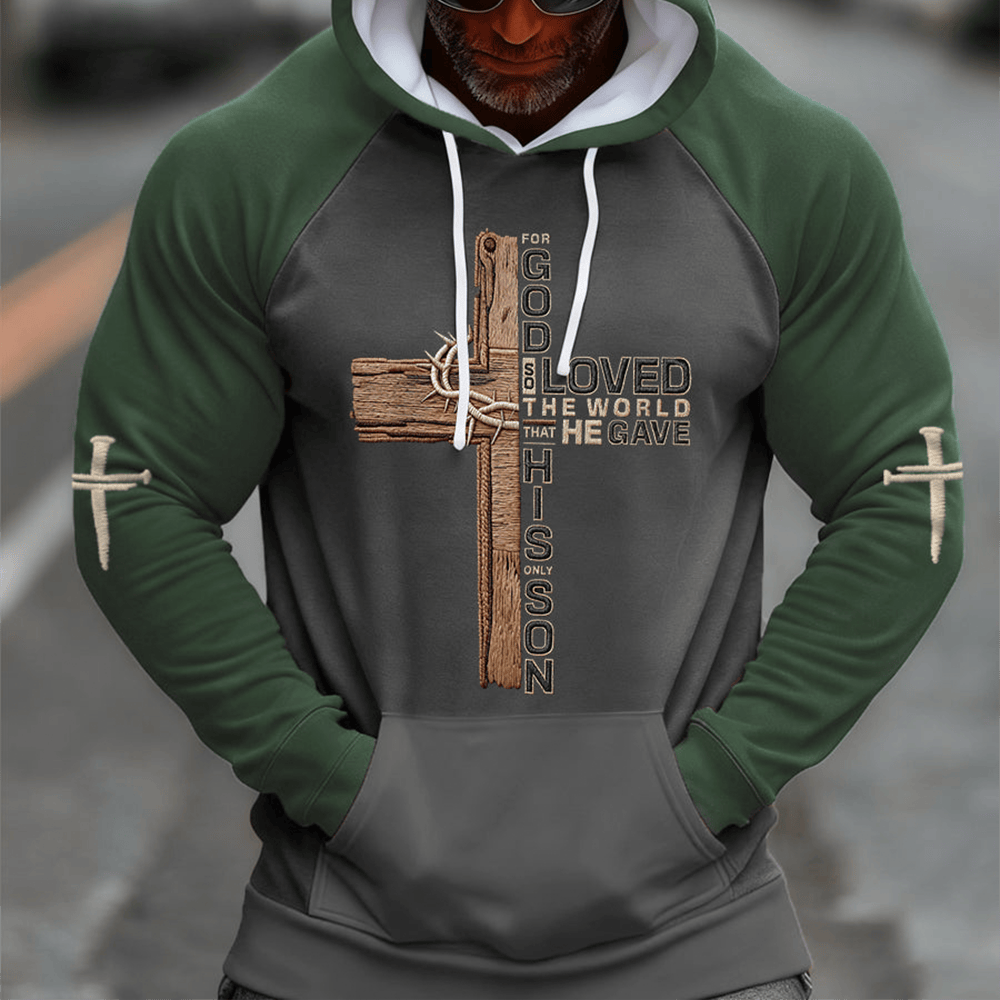 God Loved World He Gave His Son Faith Hoodie Jesus Apparel Christian Gift For Boyfriend