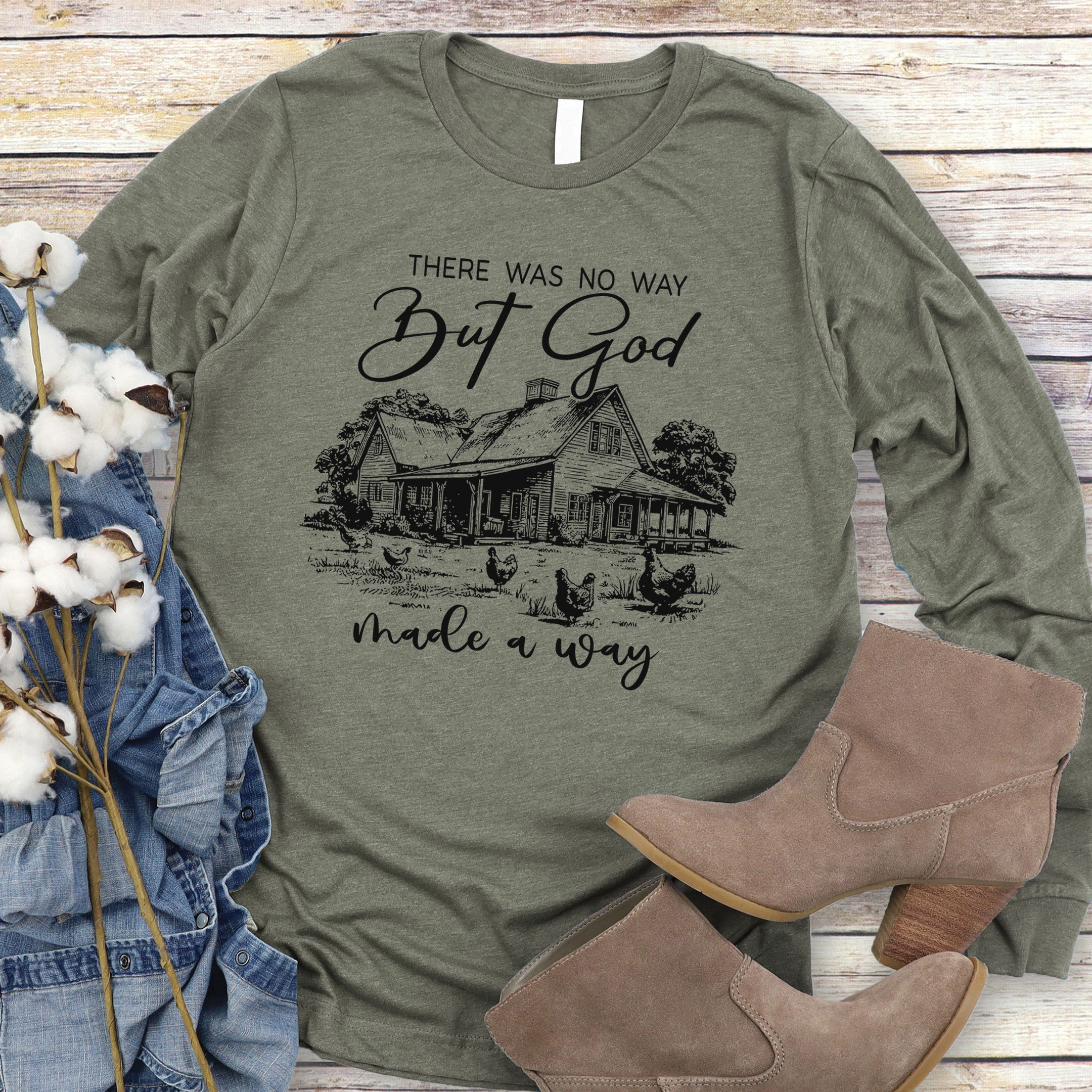 God Made A Way Christian Long Sleeve Faith Shirt Religious Gifts Best Gift Apparel