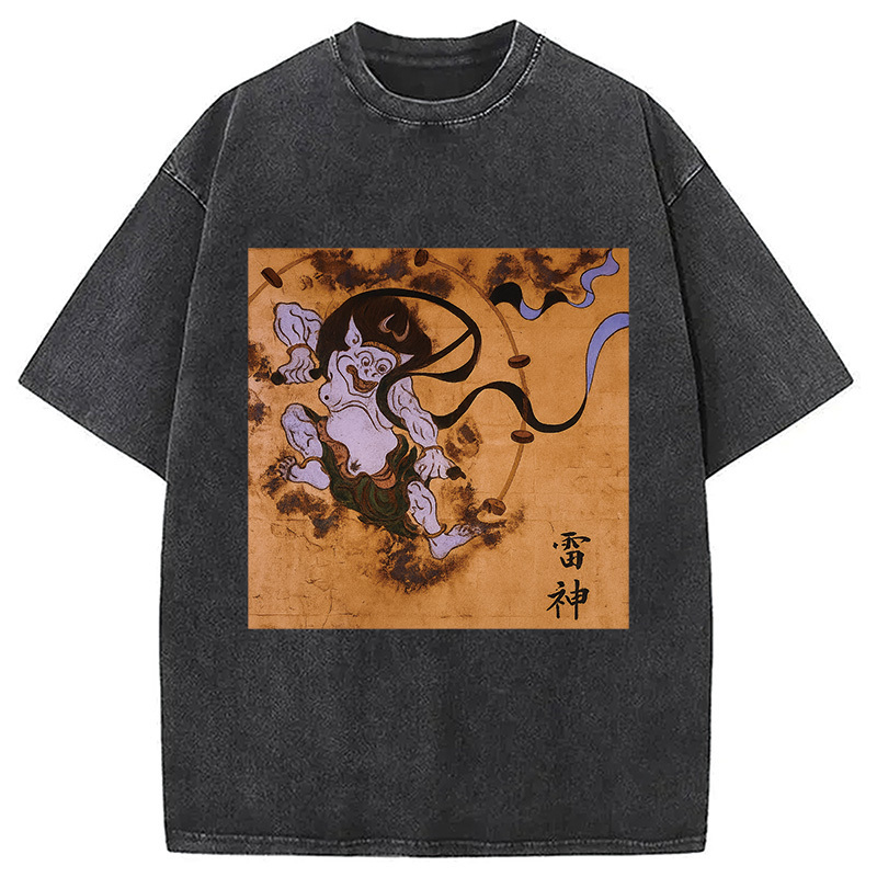 God of Thunder Japanese Washed T-Shirt Funny Quote Unisex Shirt Gifts For BFF