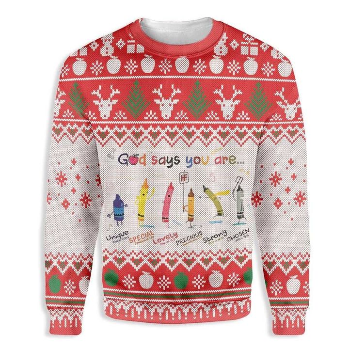 God Say You Are Ugly Christmas Sweater Meaningful Message Jumper Xmas Gifts For God Lovers