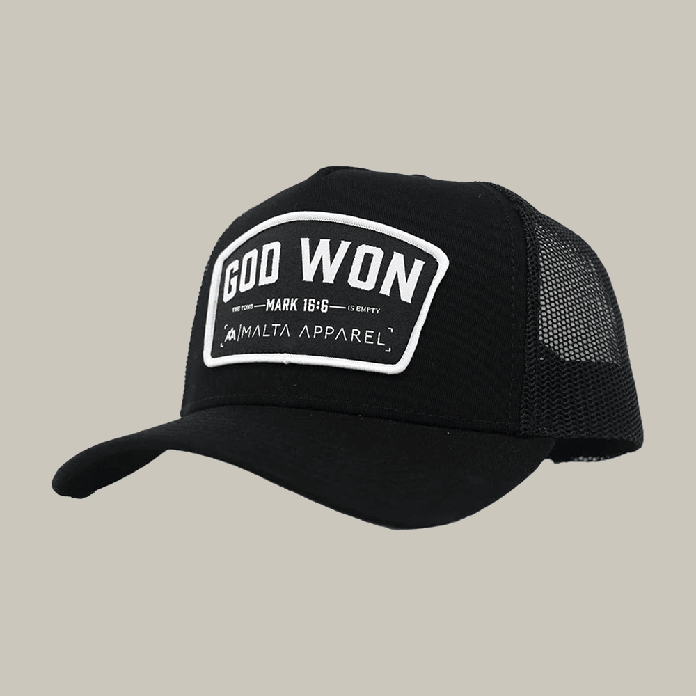 God Won Mark 16 6 Trucker Hat Malta Apparel Cap Unique Gifts For Girlfriend
