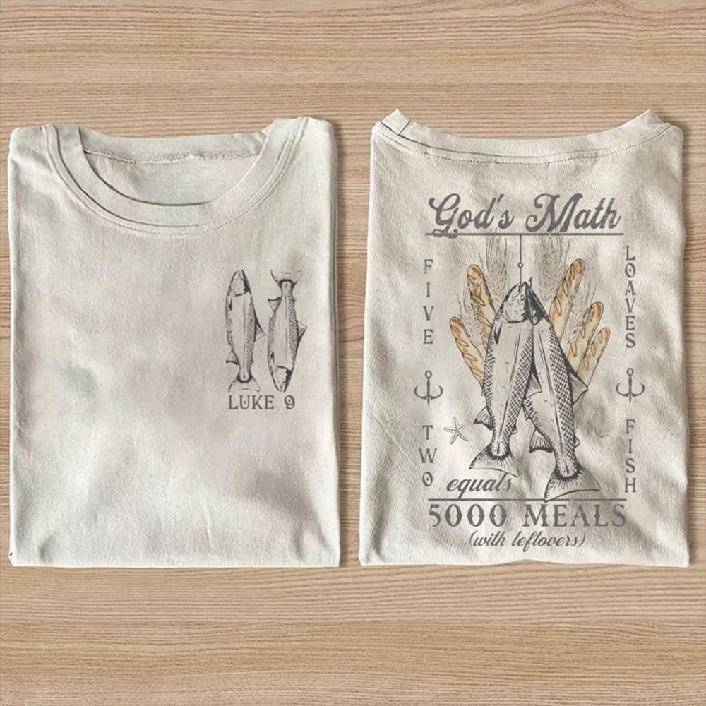 God's Math 5000 Meals T-Shirt Bible Verse Christian Graphic Shirt Religious Gift For Christian