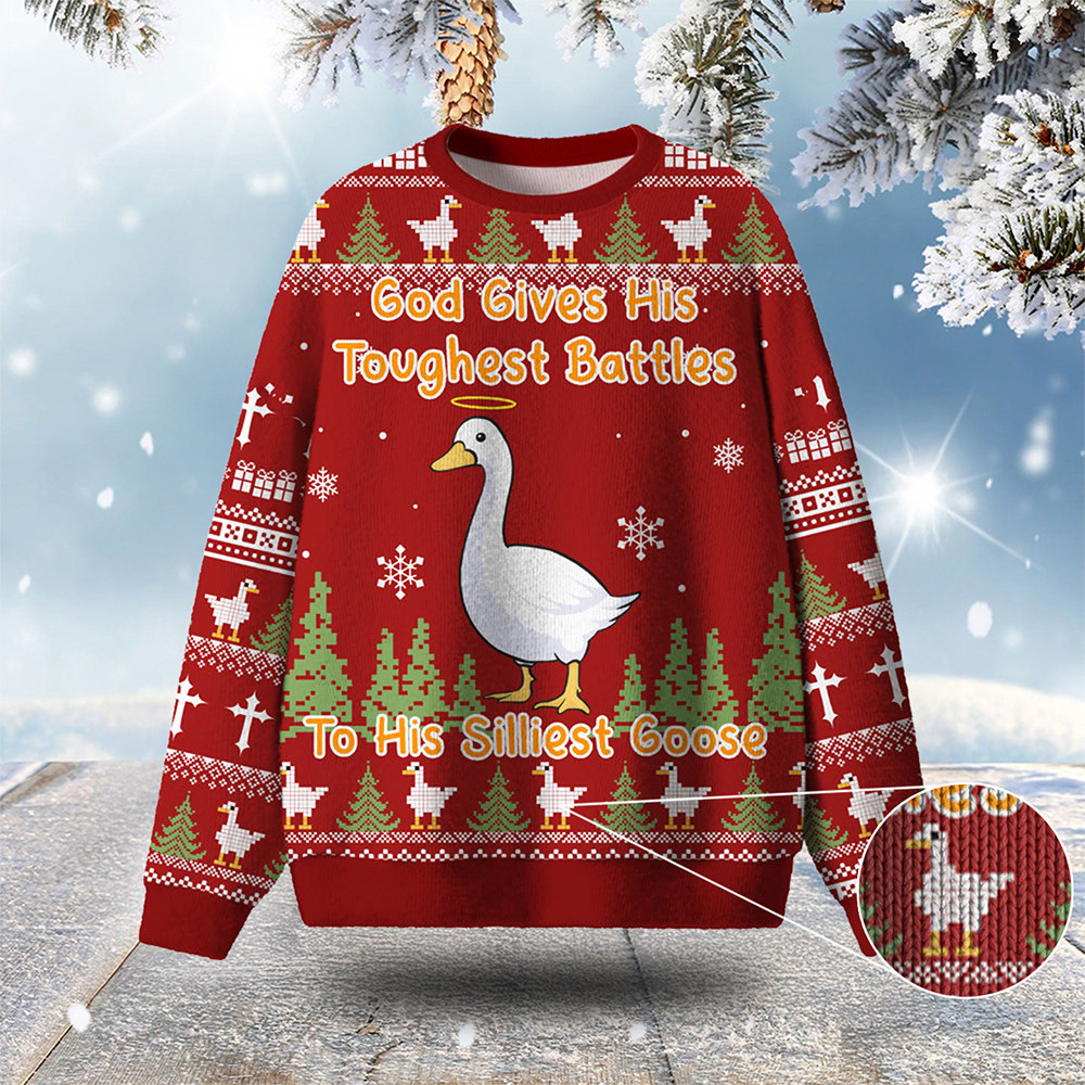 God's Silliest Goose Ugly Christmas Sweater Winter Apparel Goose Lover Christmas Gifts