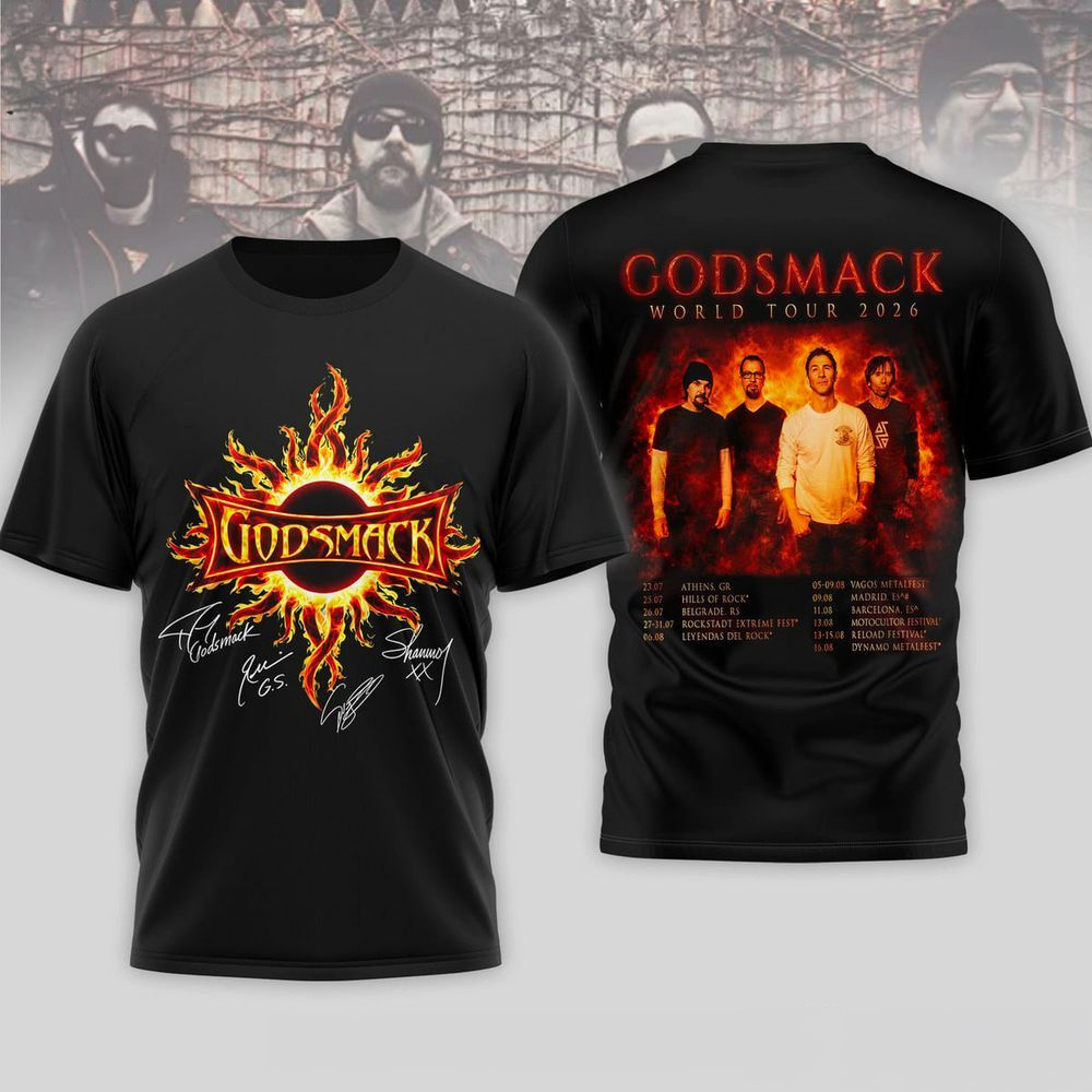 Godsmack World Tour 2026 T-Shirt Godsmack Merch Gifts For Rock Band Fans
