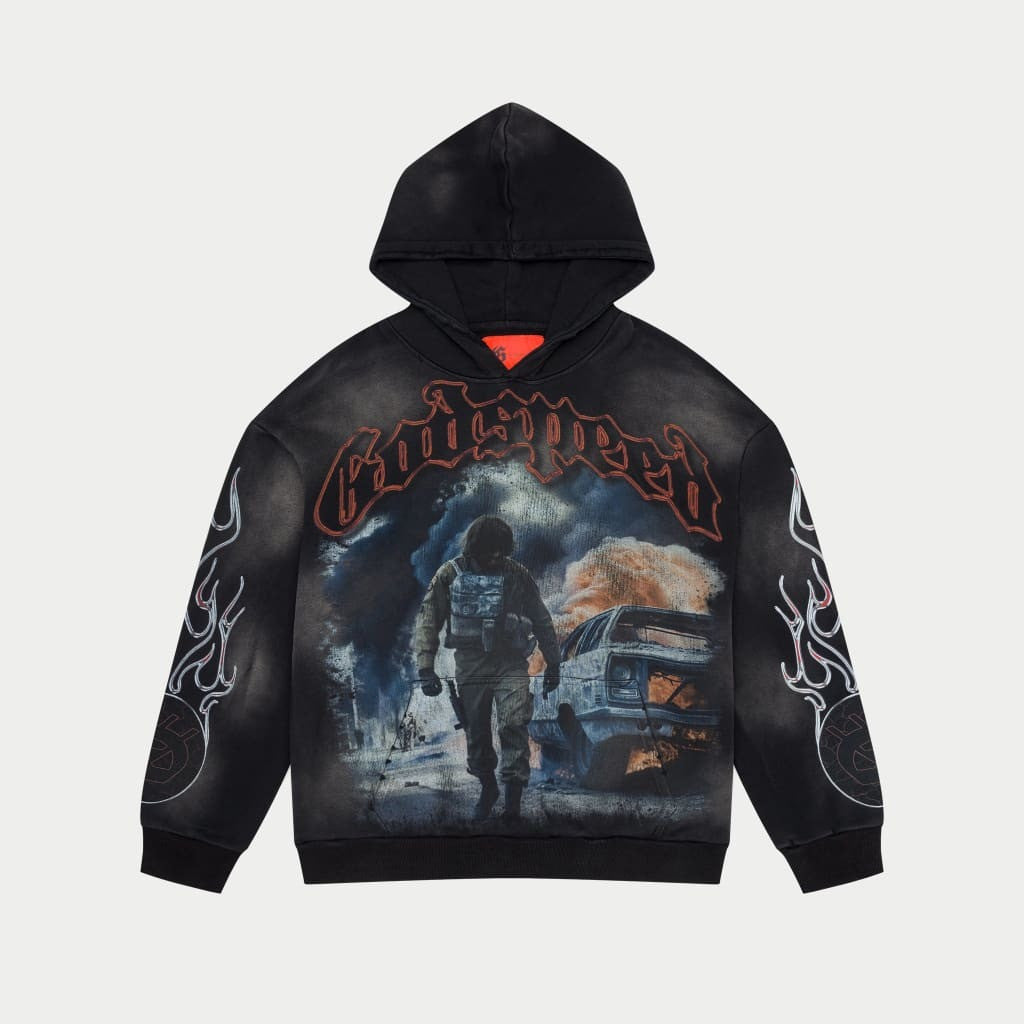 Godspeed Hoodie Khaos Black Wash Hoodie Out Of Many One Streetwear Clothing Godspeed Hoodie Khaos Black Wash Hoodie Out Of Many One Streetwear Clothing