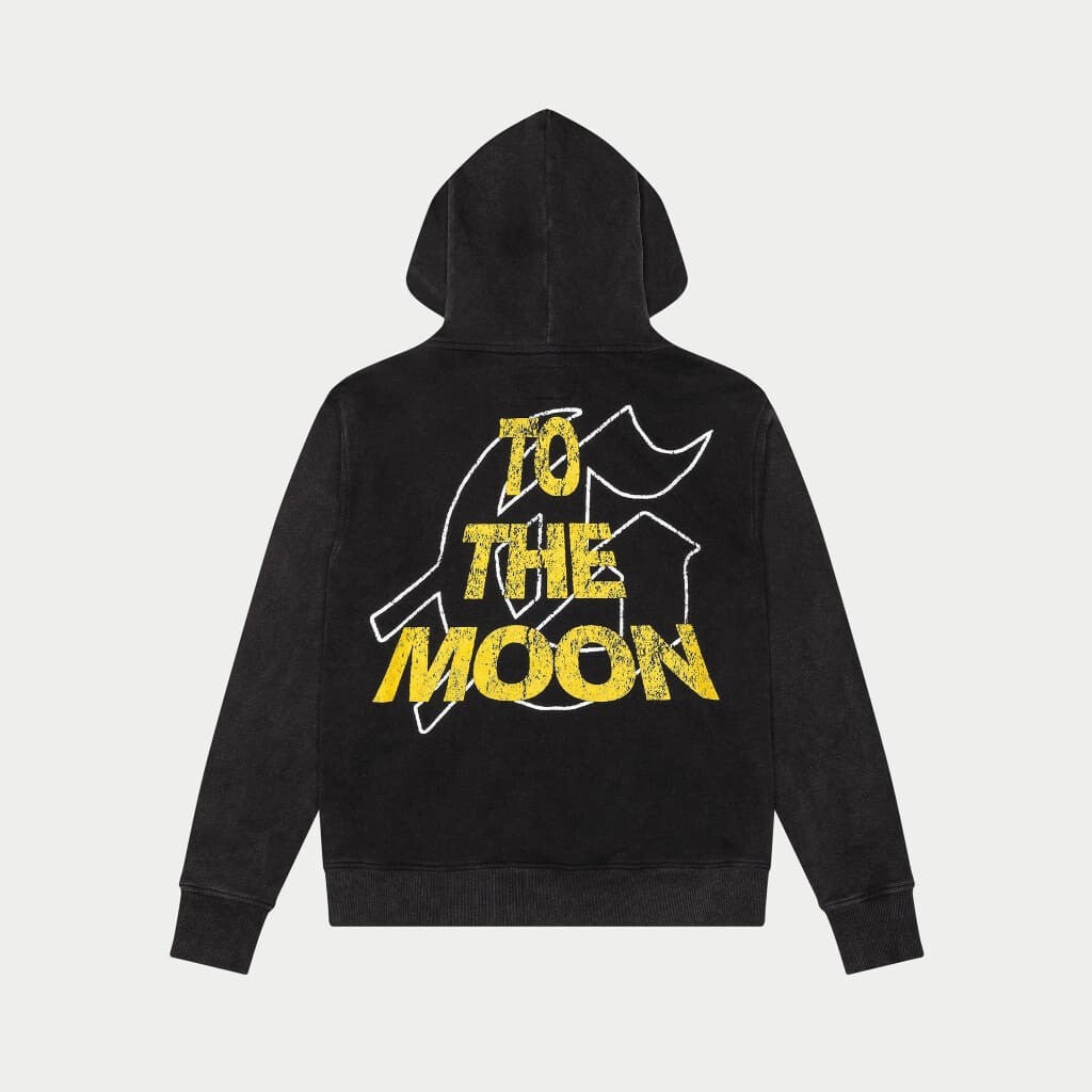Godspeed Hoodie No Looking Back Black Wash Hoodie To Be Moon Streetwear Clothing Godspeed Hoodie No Looking Back Black Wash Hoodie To Be Moon Streetwear Clothing