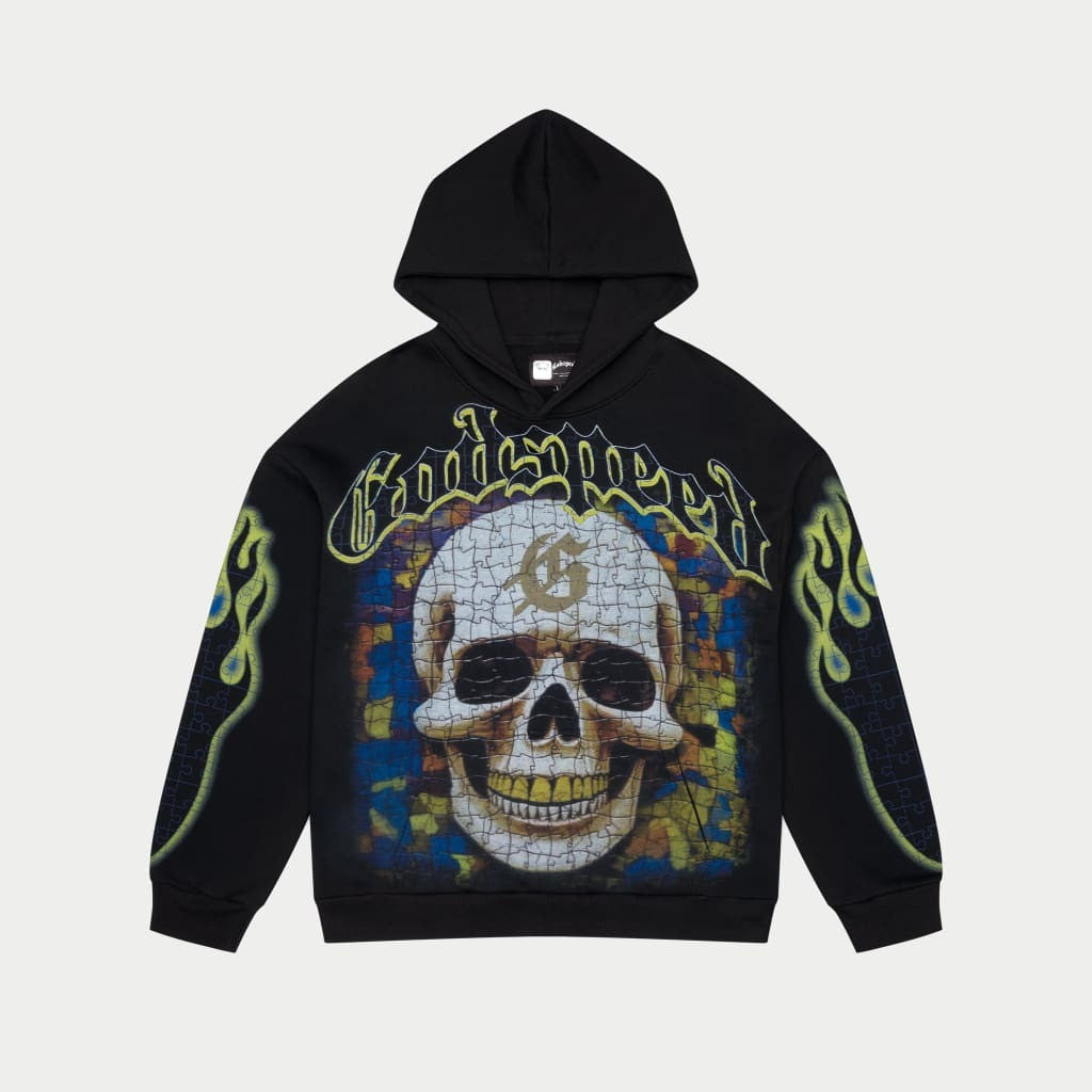 Godspeed Hoodie Puzzled Skull Black Hoodie Mens Streetwear Clothing Godspeed Hoodie Puzzled Skull Black Hoodie Mens Streetwear Clothing