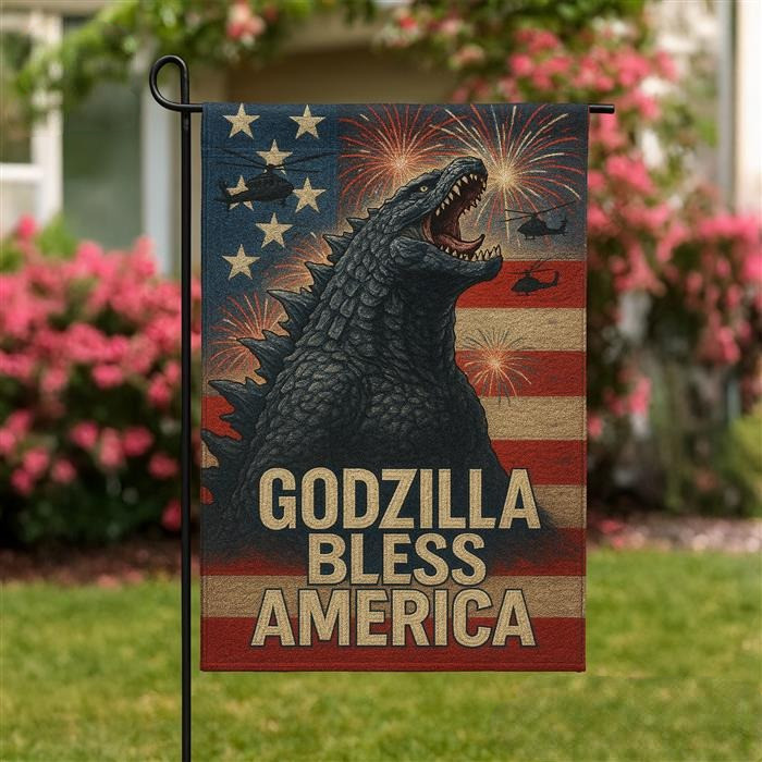Godzilla Independence Day 4th July Flag Flag Patriotic Outdoor Decor