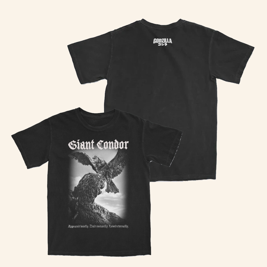 Godzilla Merch Giant Condor Vintage Black T-Shirt Christmas Gifts For Husband