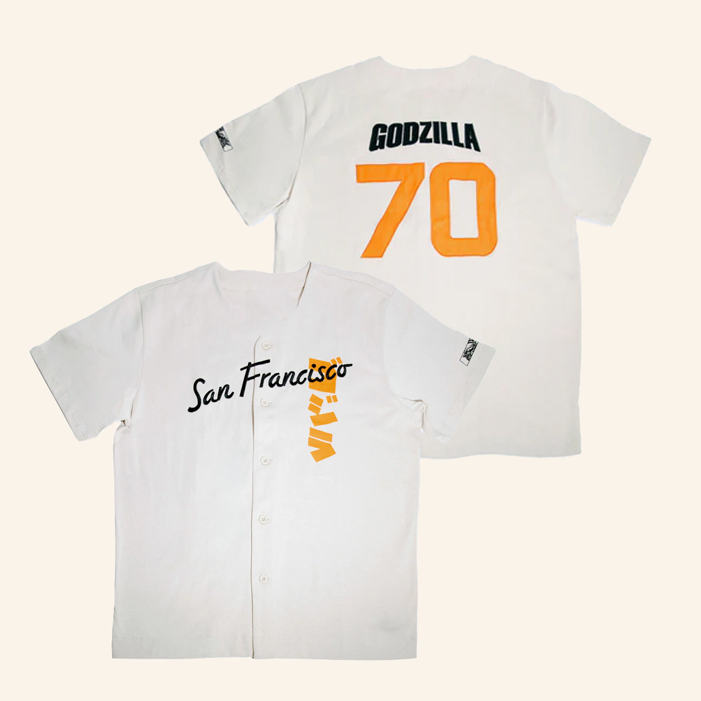Godzilla Merch Godzilla Baseball Collection 70Th Anniversary San Francisco Jersey Gifts