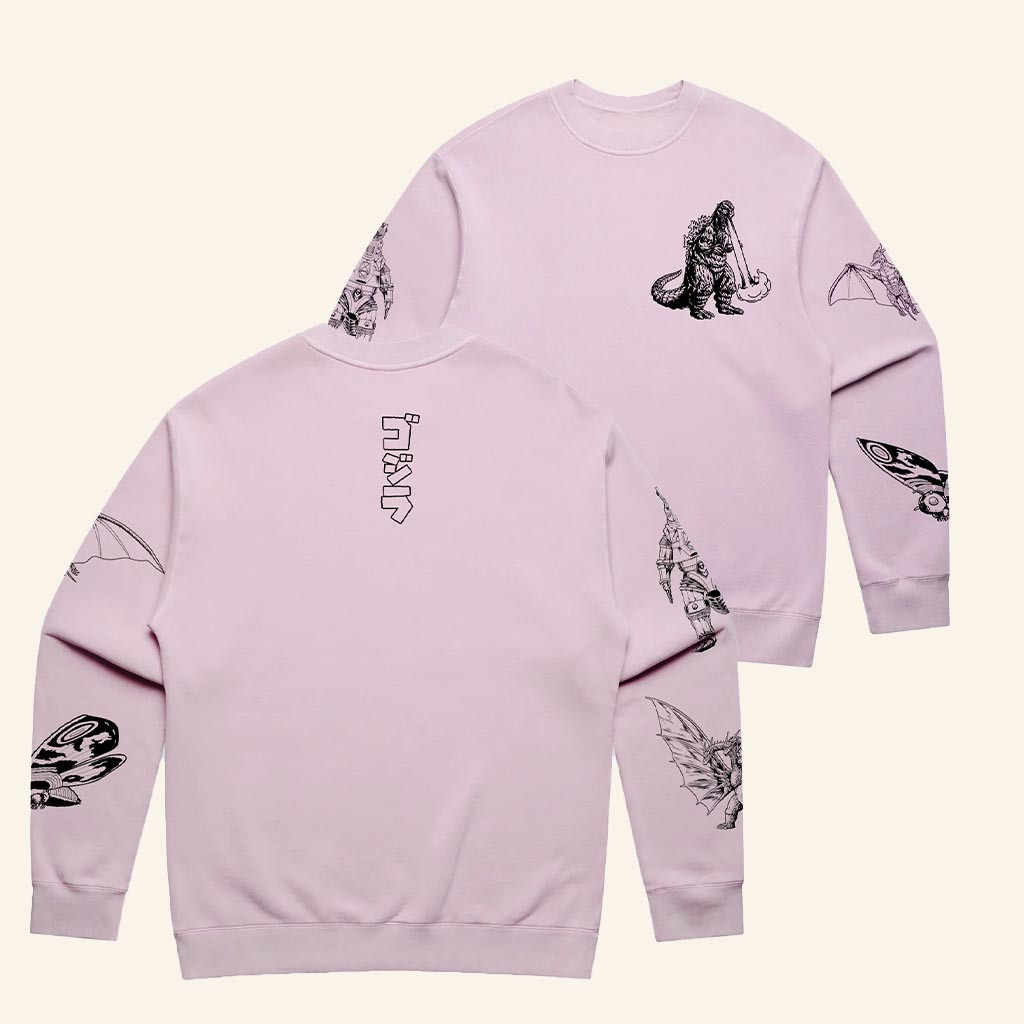 Godzilla Merch Godzilla Kaiju Print Sweatshirt Best Gifts For Boyfriend