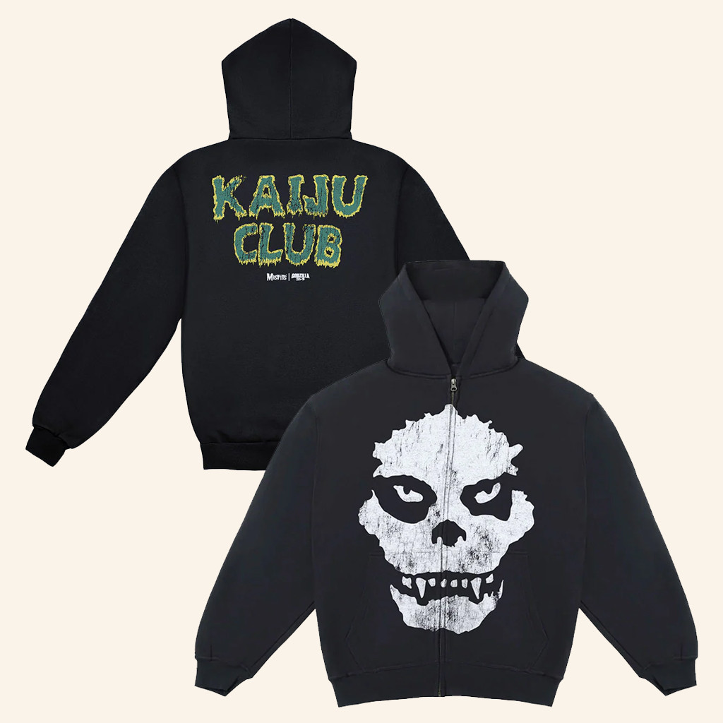 Godzilla Merch Godzilla X Misfits Fiend Zip Hoodie Present For Dad Godzilla Merch Godzilla X Misfits Fiend Zip Hoodie Present For Dad