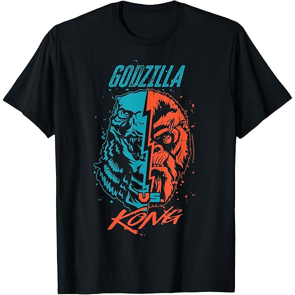 Godzilla Vs Kong Split Face Trending T-Shirt Monster Movie Fan Apparel Best Gift For Movie Lovers