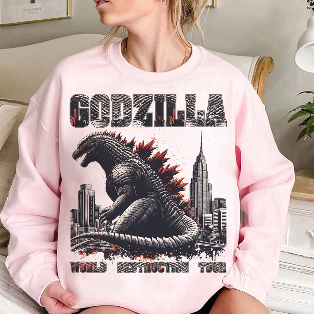 Godzilla World Destruction Tour Sweatshirt Godzilla Merch Gifts For Sister