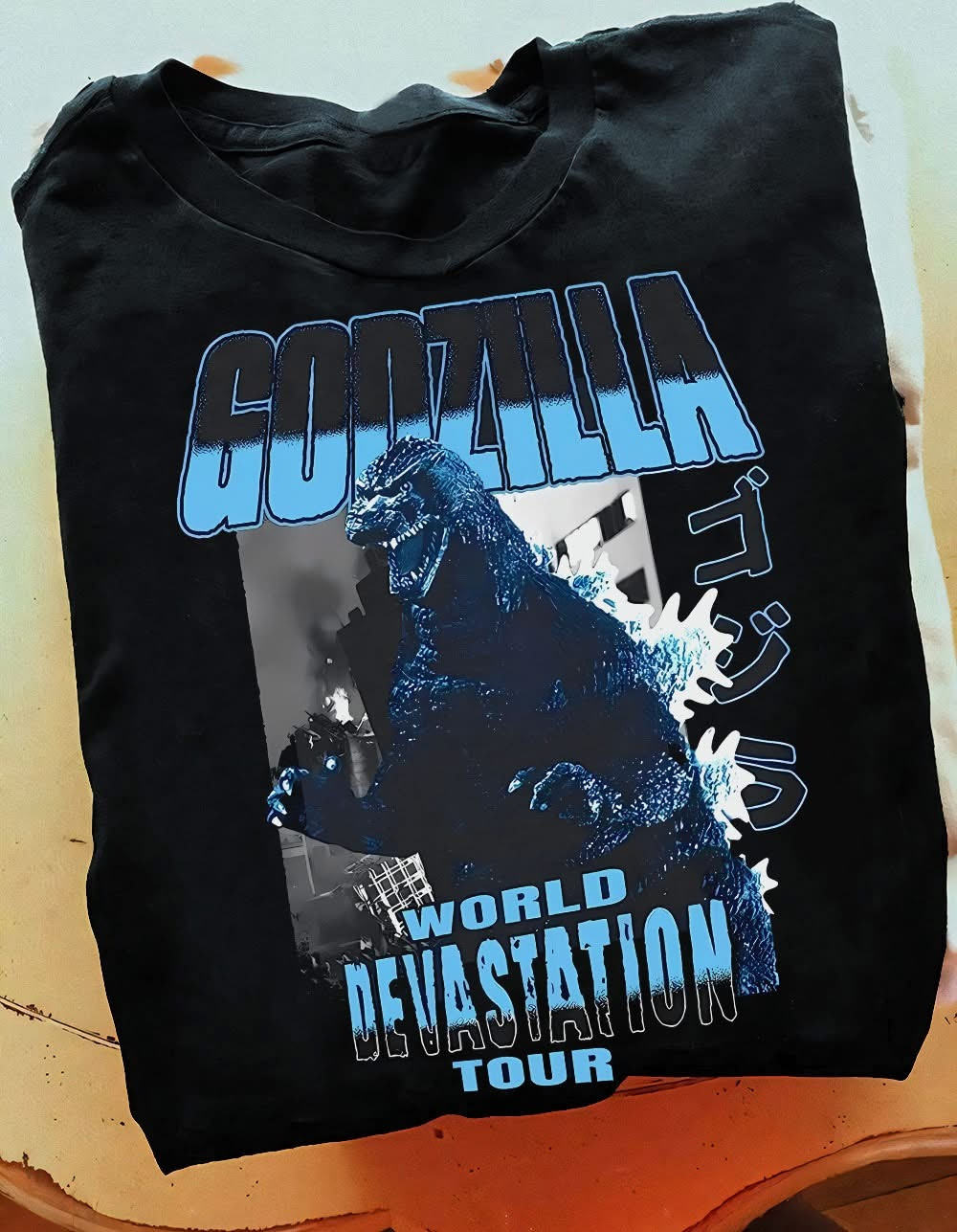 Godzilla World Devastation Tour T-Shirt Graphic Tee Godzilla Themed Gifts