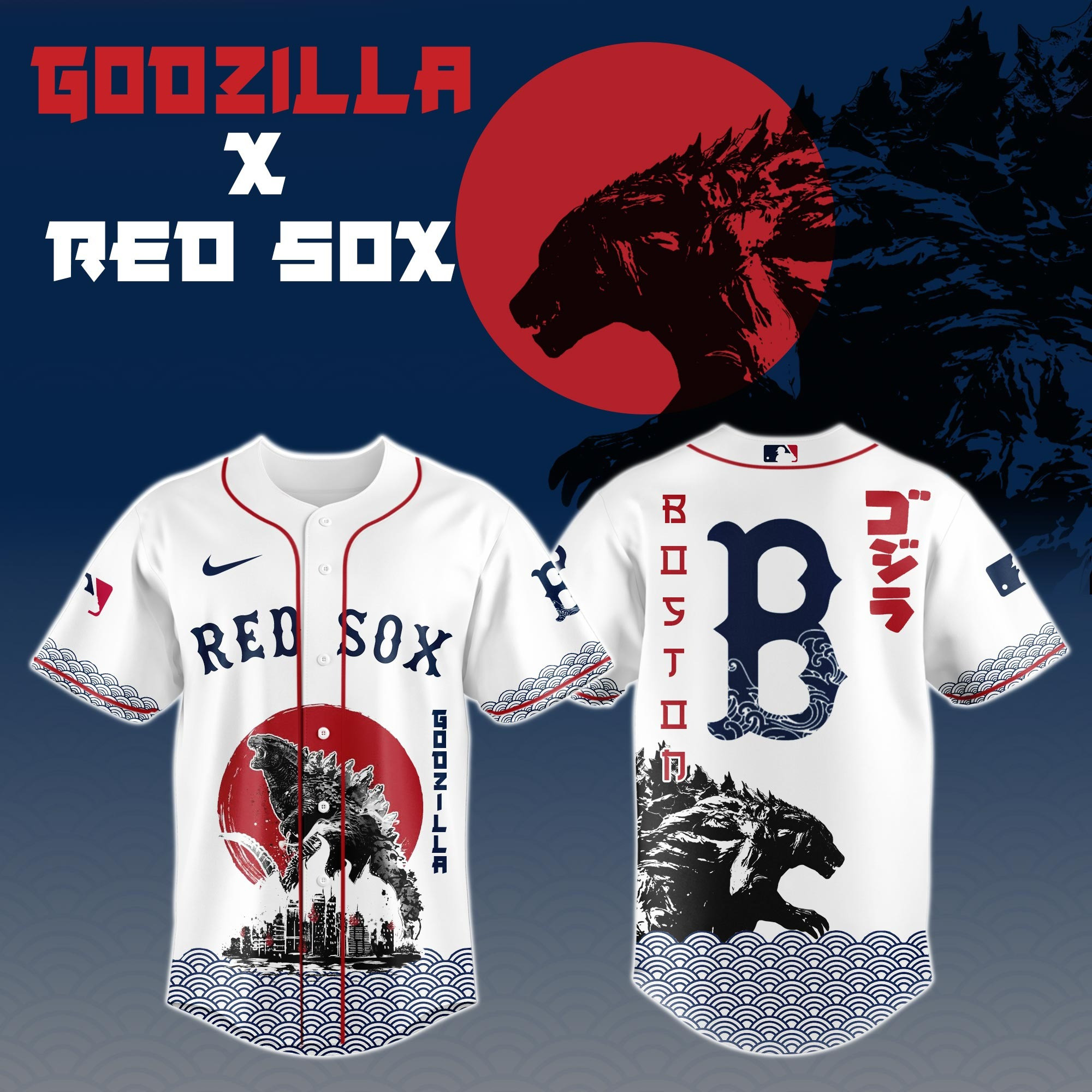 Godzilla x Boston Red Sox Limited Japan Edition Jersey Best Gifts For Baseball Lovers