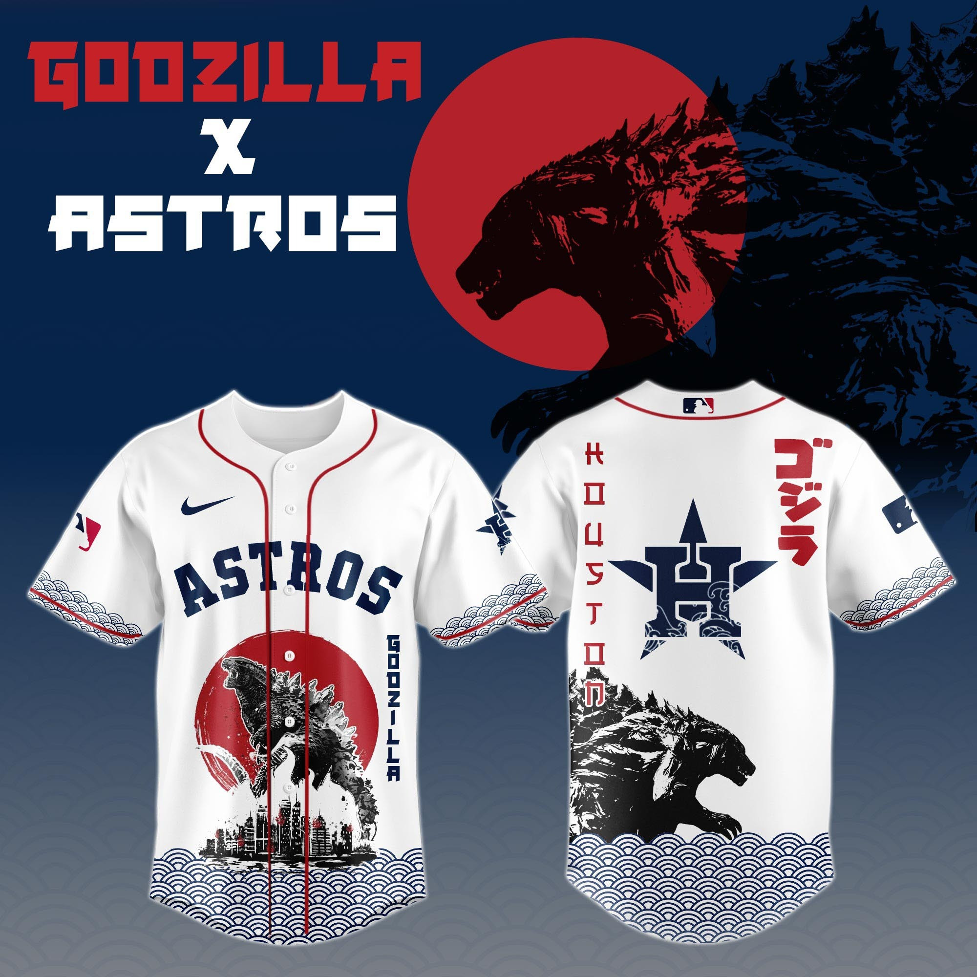 Godzilla x Houston Astros Limited Japan Edition Jersey Gifts For Husband