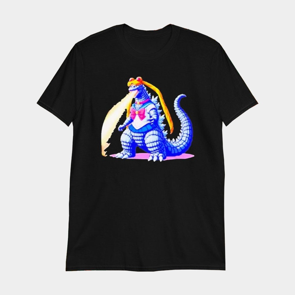 Godzilla X Sailor Moon T-Shirt Birthday Presents For Boyfriend