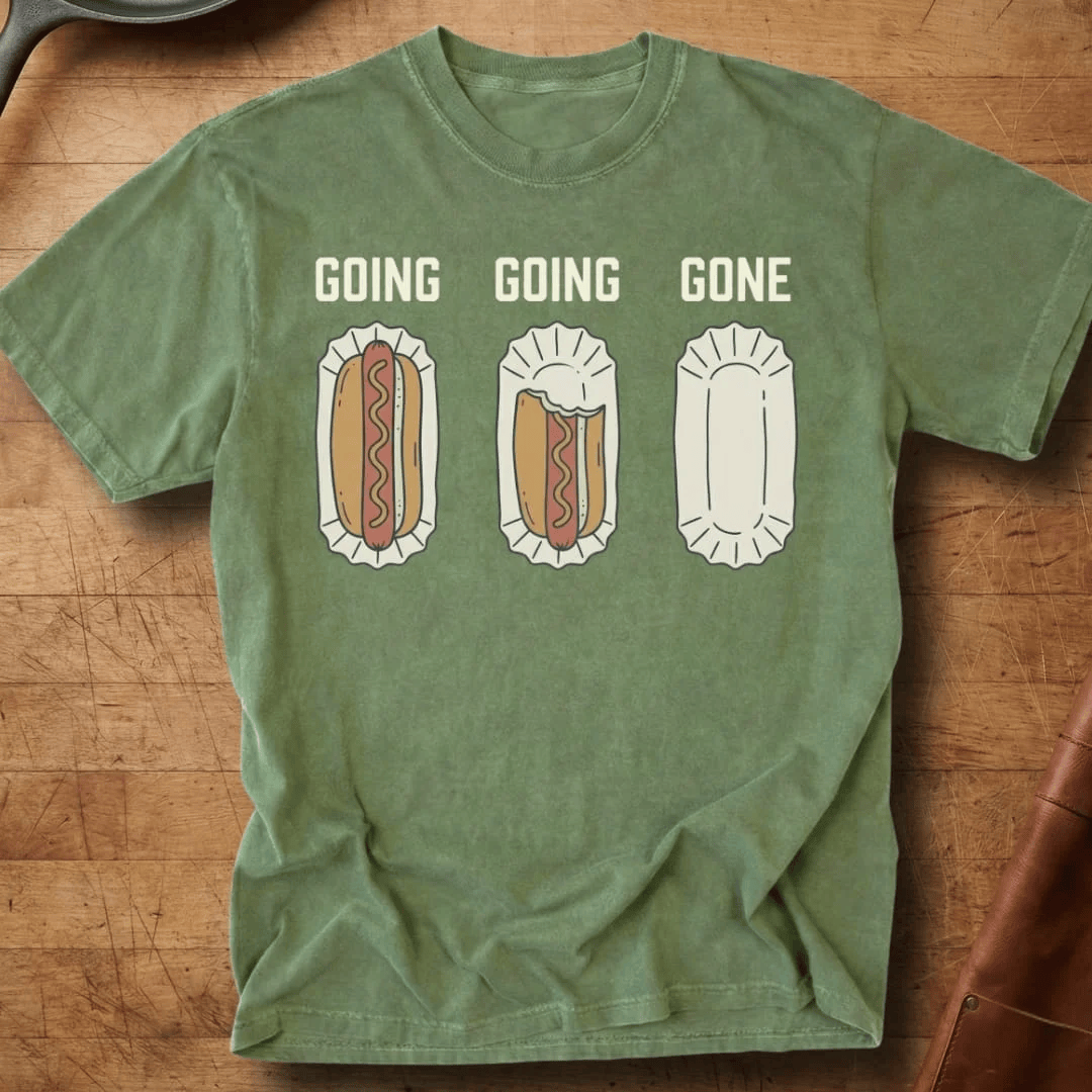Going Going Gone Hotdog T-Shirt Disappearing Sequence Clothing Gifts For Teens