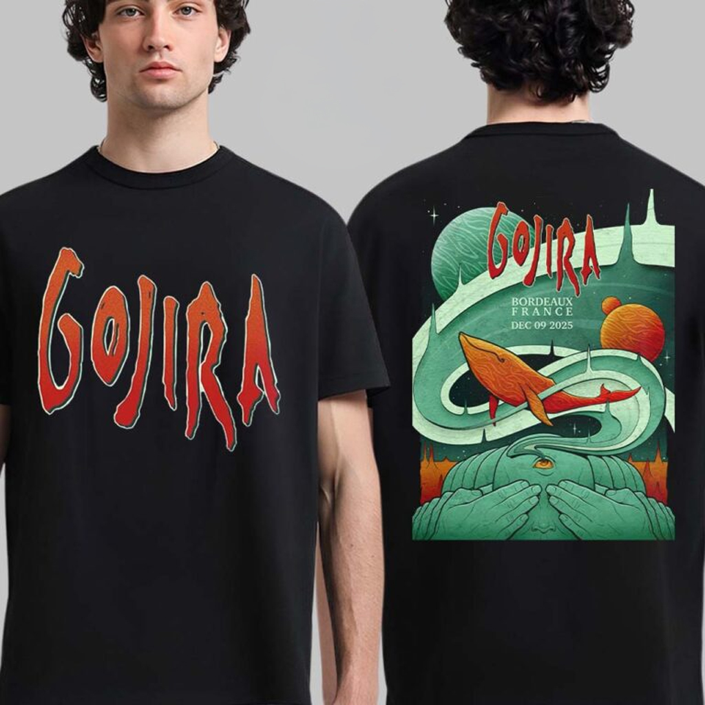 Gojira Bordeaux France 2025 Event Poster At Arkea Arena On December 9 2025 T-Shirt Gojira Merch Gojira Bordeaux France 2025 Event Poster At Arkea Arena On December 9 2025 T-Shirt Gojira Merch