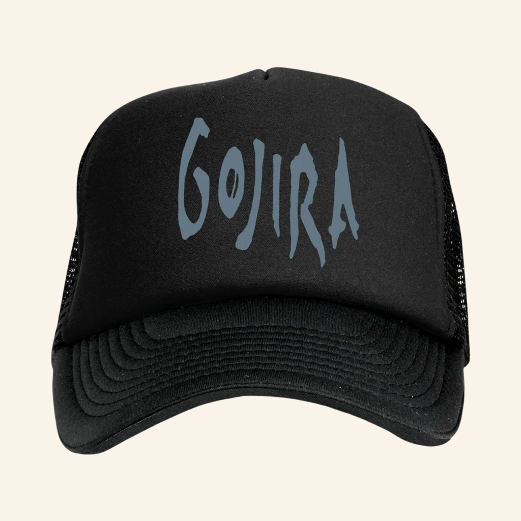 Gojira Merch Blue Logo Trucker Hat Black Gojira Hat Gifts For Band Fans