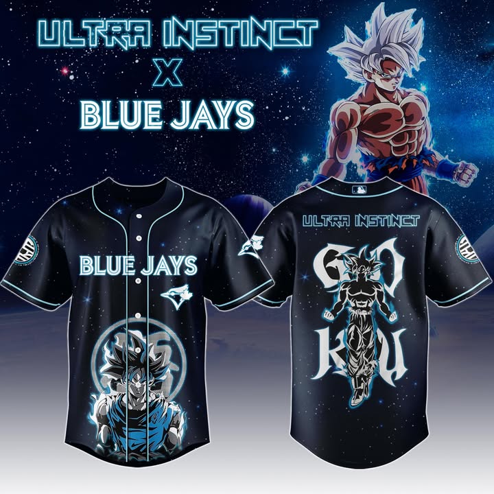 Goku Ultra Instinct x Blue Jays Jersey Gift Ideas For Baseball Players